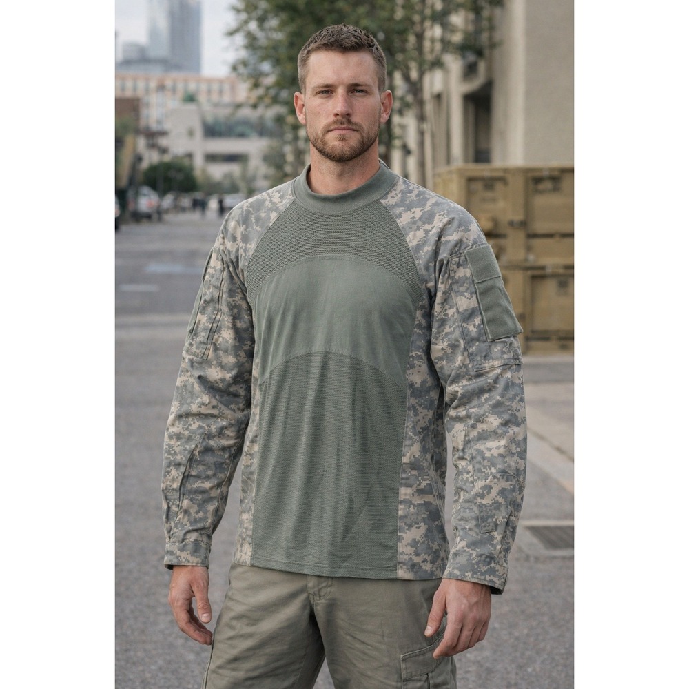 Massif Army Combat Shirt Men's M UCP Digital Camo Mock Neck Military Pullover